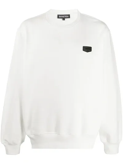 Duvetica Logo Tag Sweatshirt In White