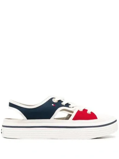 Tommy Hilfiger Colour-block Logo Sneakers In Blue