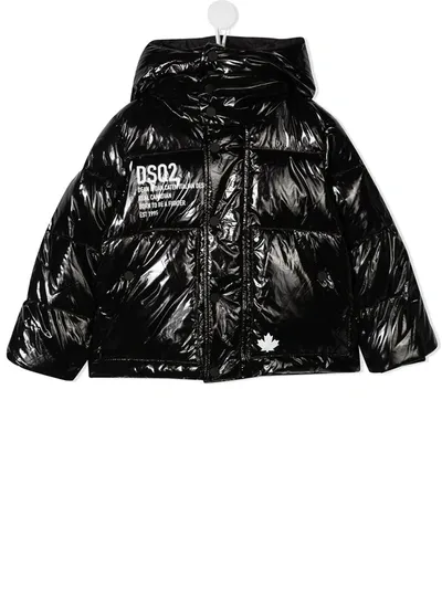 Dsquared2 Kids' Logo-print Padded Jacket In Black