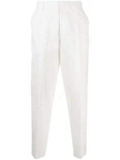 Paul Smith Mid-rise Tapered Trousers In White