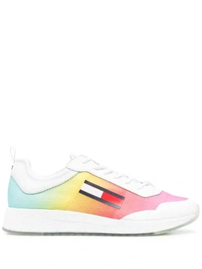 Tommy Hilfiger Logo Gradient-effect Sneakers In Pink