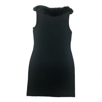 Pre-owned Moschino Wool Mid-length Dress In Black