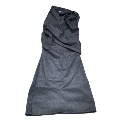 Pre-owned Dsquared2 Wool Mid-length Dress In Grey