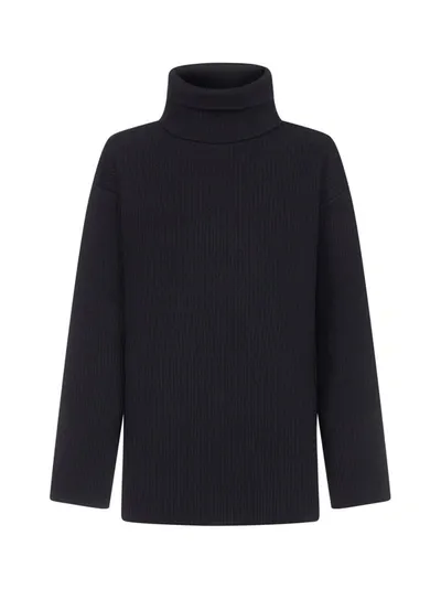 Balenciaga Wool-blend Oversized Turtleneck In Black