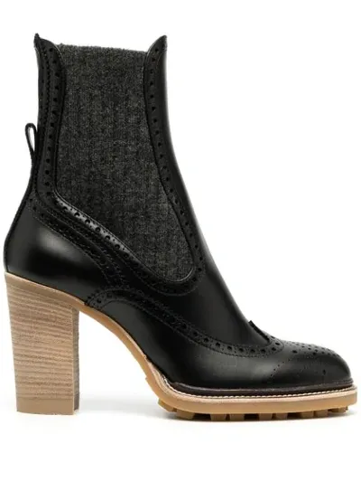 Chloé Franne Sock Chelsea Boots In Black