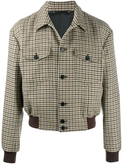 Paul Smith Plaid Check Bomber Jacket In Neutrals