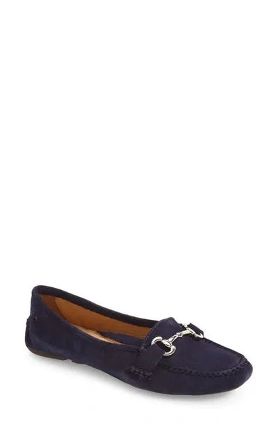 Patricia Green Carrie Driving Moccasin In Navy Suede