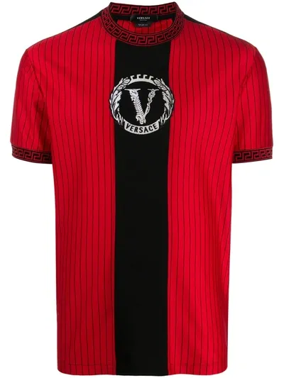 Versace Logo-print T-shirt In Red