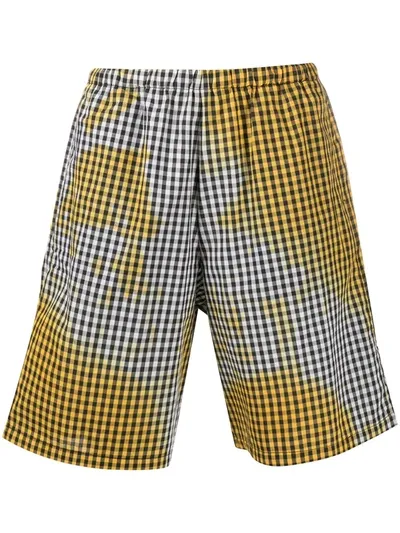 Ottolinger Gingham-check Shorts In Yellow