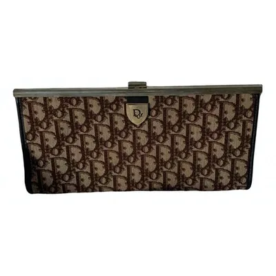 Pre-owned Dior Cloth Clutch Bag In Brown