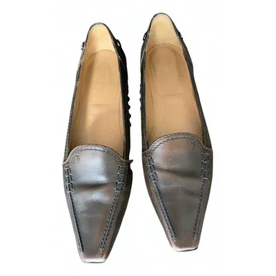 Pre-owned Tod's Leather Ballet Flats In Brown