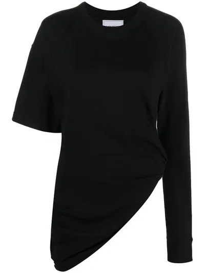 Lourdes Asymmetric Hem Top In Black