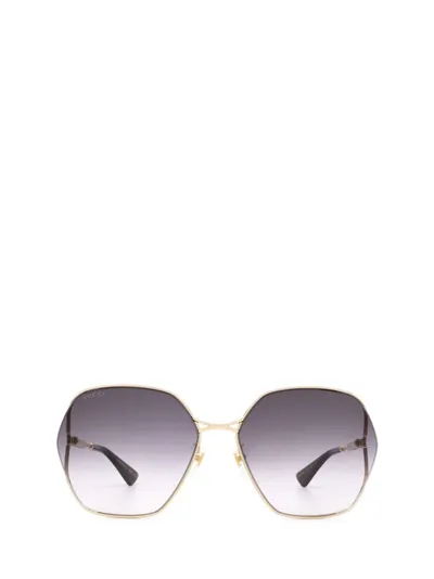 Gucci Eyewear Oversized Square Frame Sunglasses In Gold