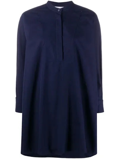 Chloé Oversized Cotton Shirt In Navy