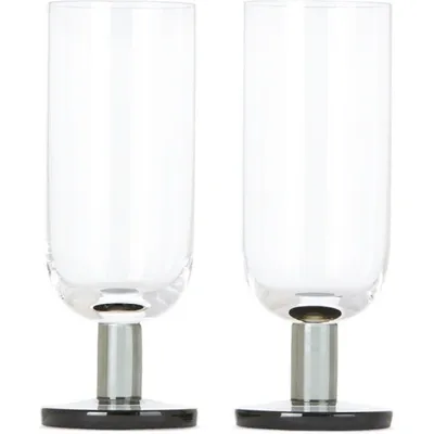 Tom Dixon Puck Set Of Two Highball Glasses In Neutrals