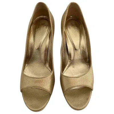 Pre-owned Sergio Rossi Leather Heels In Gold