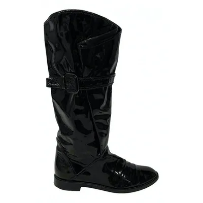 Pre-owned Sergio Rossi Leather Boots In Black