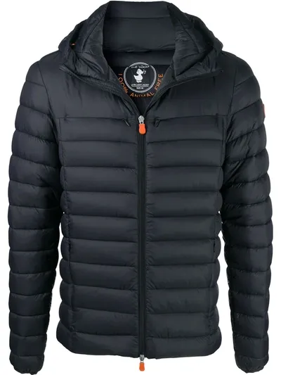 Save The Duck Hooded Padded Jacket In Black