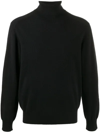 Z Zegna Turtleneck Knit Jumper In Black