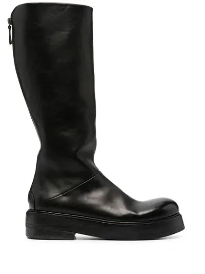 Marsèll Knee-high Leather Boots In Black