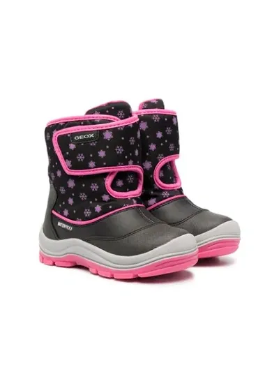 Geox Kids' Flanfil Snow Boots In Black