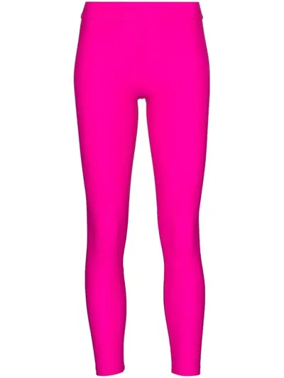 Palm Angels Logo-print Cropped Leggings In Pink