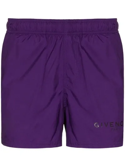 Givenchy Logo Swimming Shorts In Purple