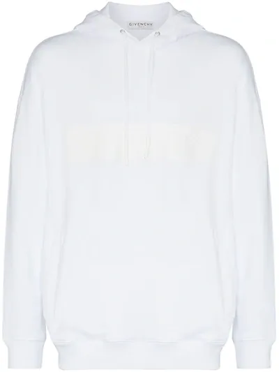 Givenchy Logo-band Cotton Hoodie In Weiss