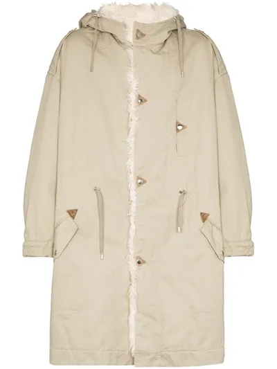 Isabel Marant Teodor Hooded Parka Coat In Neutrals