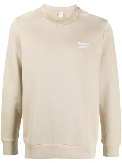 Reebok Logo Print Sweatshirt In Neutrals