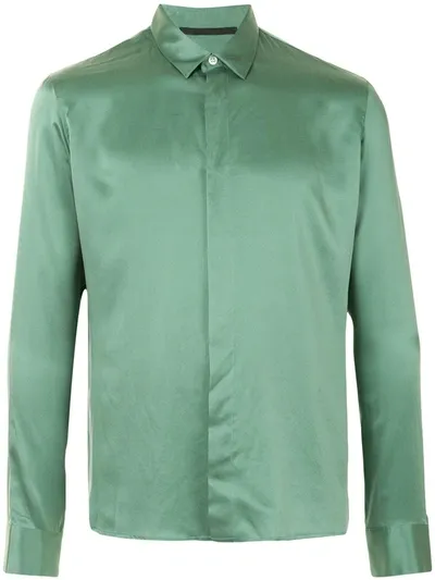 Haider Ackermann Long-sleeve Silk Shirt In Dali Neptune