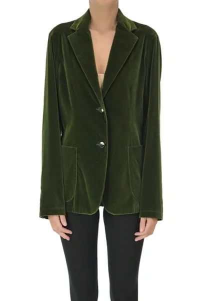 Barena Venezia Velvet Blazer In Dark Green