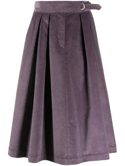 Ps By Paul Smith Corduroy A-line Skirt In Purple