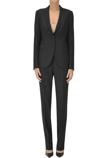 Tagliatore Wool Stretch Suit In Black