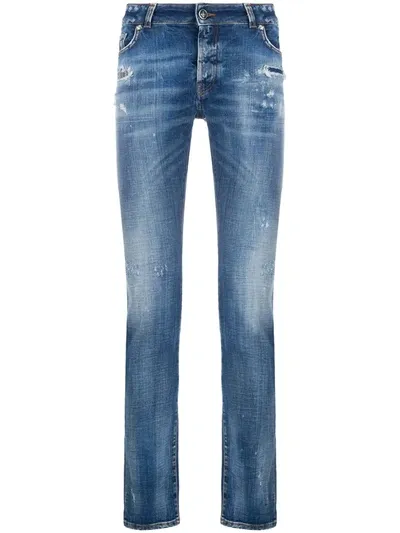 John Richmond Distressed Skinny Jeans In Blue