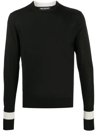 Neil Barrett Stripe Detail Sweatshirt In Black