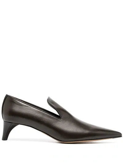 Jil Sander Pointed 50mm Pumps In Brown