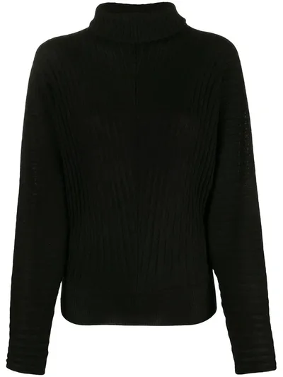 Nude Ribbed-knit Dropped Shoulder Jumper In Black