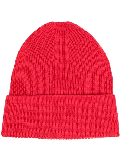 Y-3 Ribbed Wool Beanie In Red