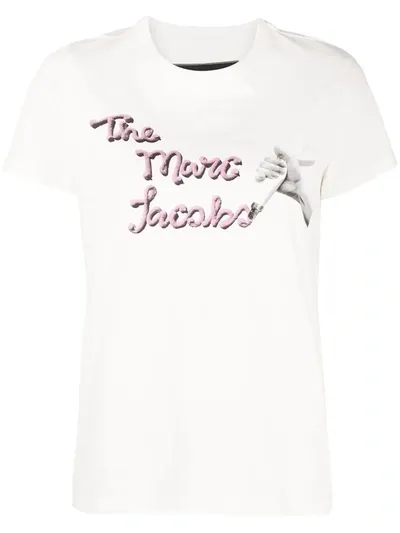 Marc Jacobs Piped Icing Logo Print T-shirt In White