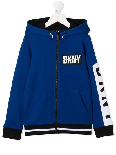 Dkny Kids Sweat Jacket For Boys In Blue