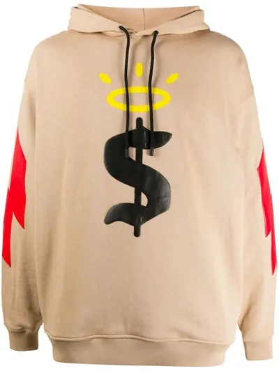 Buscemi Graphic Print Drawstring Hoodie In Beige