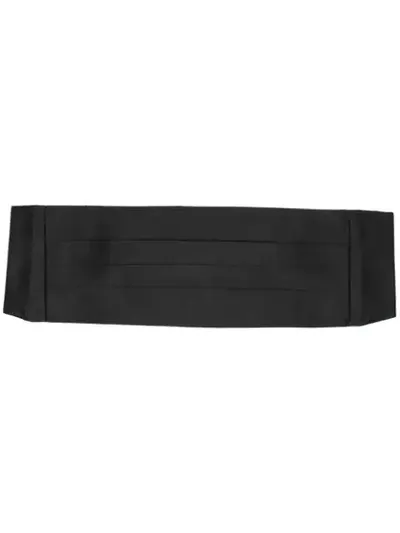 Ralph Lauren Pleated Satin Cummerbund In Black