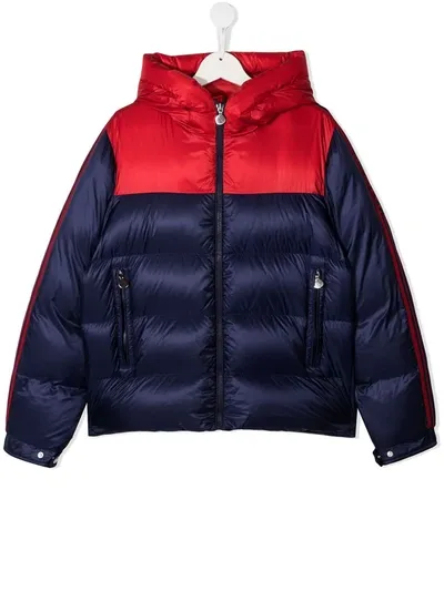 Moncler Kids' Little Boy's & Boy's Borgon Two-toned Down Puffer Jacket In Dark Blue