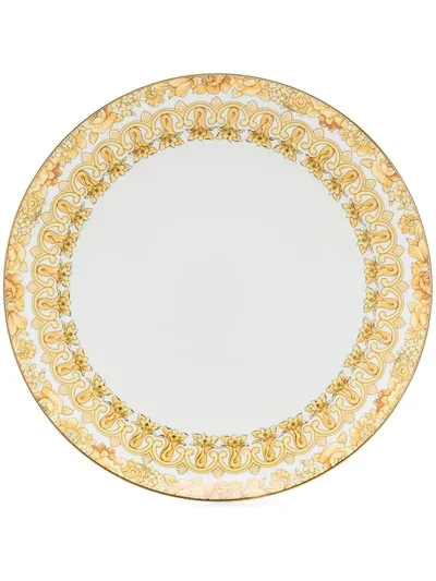 Versace Medusa Rhapsody Porcelain Dinner Plate (28cm) In Gold,white