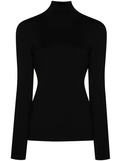 Givenchy Turtleneck Knitted Sweater In Black