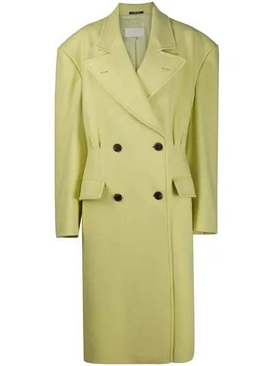 Maison Margiela Double-breasted Peacoat In Green