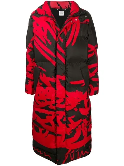 Paul Smith Two-tone Oversized Coat In Red