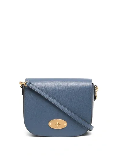 Mulberry Textured Leather Crossbody Bag In Blue