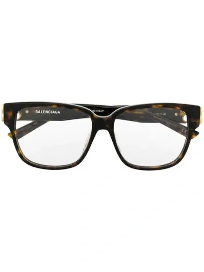 Balenciaga Tortoiseshell-effect Square-frame Glasses In Brown